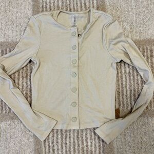 Outdoor Voices CozyRib cropped button up cardigan EUC size Small
